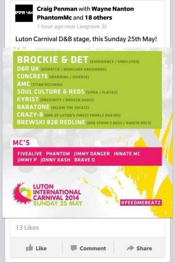 djcrazybb's tweet photo. Sunday 25 may luton carnival Dnb under the bridge ze it!!!! http://t.co/vVy38AMEb1