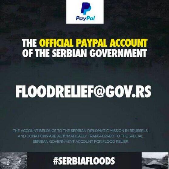 _HollyValance's tweet photo. Another #SerbiaFloods link, should you be able to donate via PayPal. X http://t.co/UVDfX4DVby