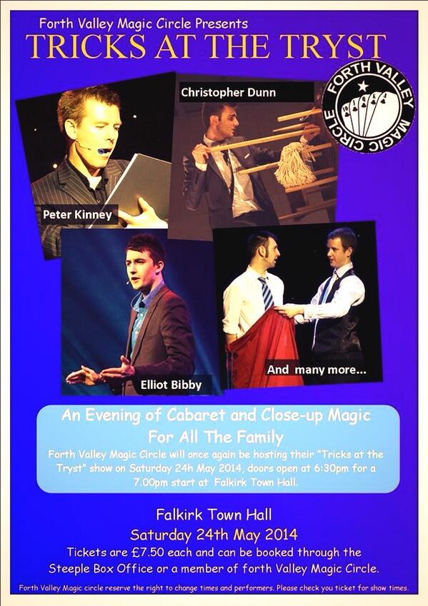 FVMagic's tweet image. There's only a few days till out Tricks at the Tryst show - @PeteMagic @ChrisDunnMagic @magicbibby