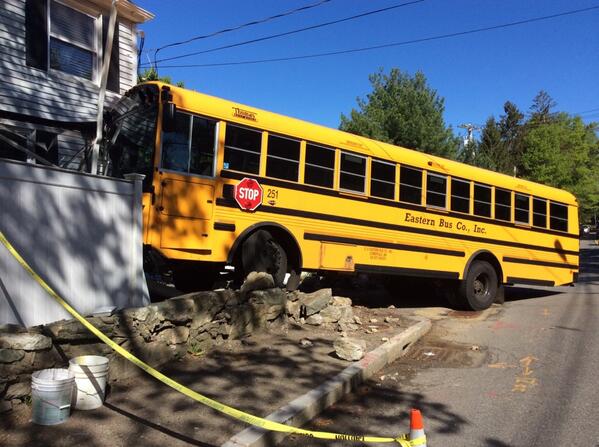 School bus crash on Dedham Street, nobody hurt