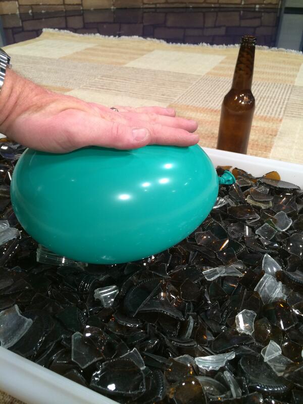 SteveSpangler's tweet photo. Nervous women on #9newsMornings because they’re walking on broken glass. Why doesn’t the balloon pop? http://t.co/C4GPkxAzmP