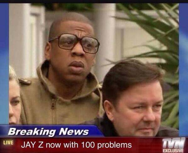 ILovesThePlanet's tweet photo. Jay Z now with 100 problems http://t.co/sfDQIqGPX3