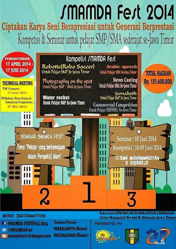 Dandymaulanaa's tweet photo. Konco konco ku ayo melok smamda fest!! Hadiah nya lumayan guys #smamdafest http://t.co/Ciz304YqUX