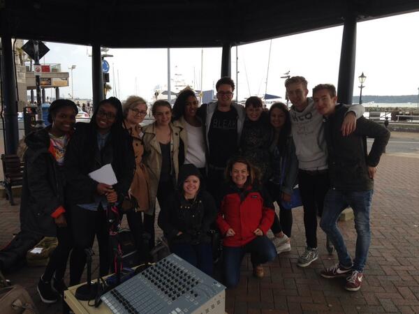 NewsLabBU's tweet photo. It's done! Well done OB team, a whole hour of radio! http://t.co/r97Ht6Qx16