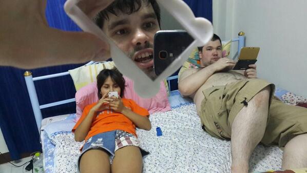 NakedSteven's tweet photo. The strangest #SlashSelfie yet. #SlashPlay #Pokemon http://t.co/k4GjZD1fdI