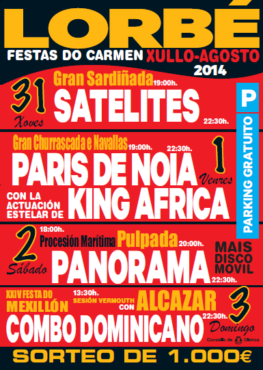 ClaudiaAspro's tweet photo. "@festaslorbe: Aquí tedes o cartel deste 2014. esperamos que vos guste http://t.co/ysULIqo9Lc" King Africa,esto si que no me lo esperaba!