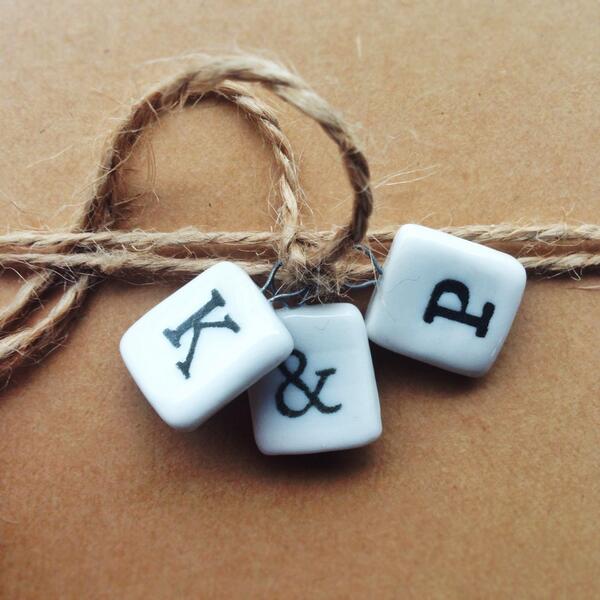 myDIYday's tweet photo. A #DIY bride left our studio with lots of inspiration today for her invitations....porcelain letter charms. http://t.co/QDgkIrBWxJ