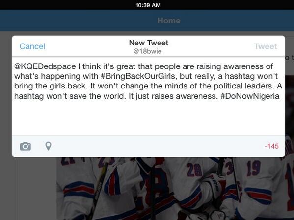 18bwie's tweet photo. @KQEDedspace #DoNowNigeria http://t.co/7rYhUvBQiT