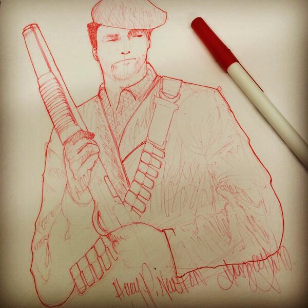 Hierografx's tweet photo. #HueyPNewton #BlackPower #BlackMinc Quick Pen #Sketch http://t.co/IXRhtB4RVg