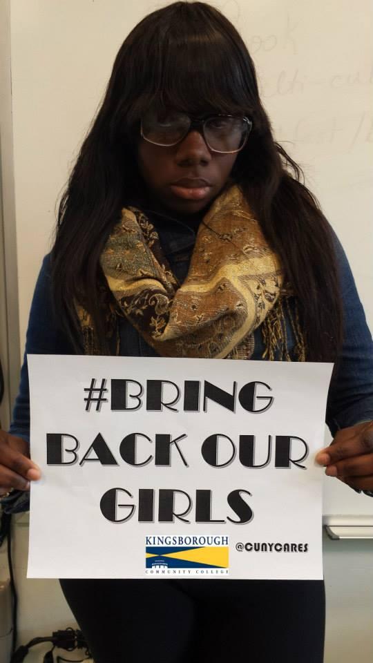 PhyllisProctor's tweet photo. @cunycares #BringBackOurGirls http://t.co/7bn9ZnRDhm