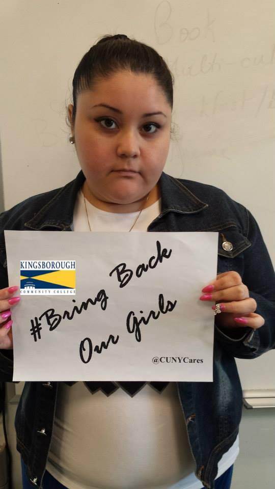 PhyllisProctor's tweet photo. @cunycares #BringBackOurGirls http://t.co/qmGLGrDbX0
