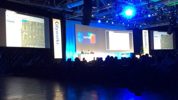 CityworksKyle's tweet photo. UC Plenary--Wayne Hill and several Cityworks partners discuss the Cityworks Platform. #CWUC14 #Cityworks http://t.co/3fvH3WVcHb