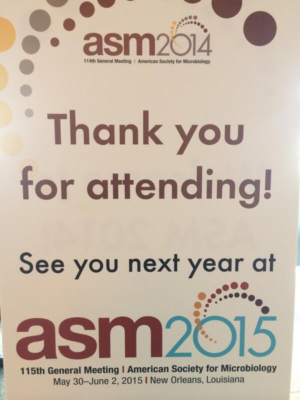 illumina's tweet image. Thanks all, and @ASMicrobiology for a great meeting! See you next year in the big easy. #asm2014 #asm2015