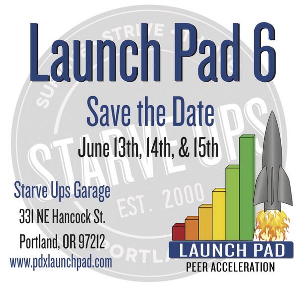 StarveUps's tweet photo. SAVE THE DATE: Launch Pad 6 by @StarveUps @StarveUpsEUG June 13-15. FREE entrepreneurial event to accelerate your biz http://t.co/g1jiZqACKI