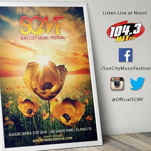 VisitElPasoTX's tweet photo. Less than one hour left till @OfficialSCMF announces phase 1 of the #SCMF2014Lineup! Lis... http://t.co/xjS14NdytA http://t.co/PaHmsLSYhr