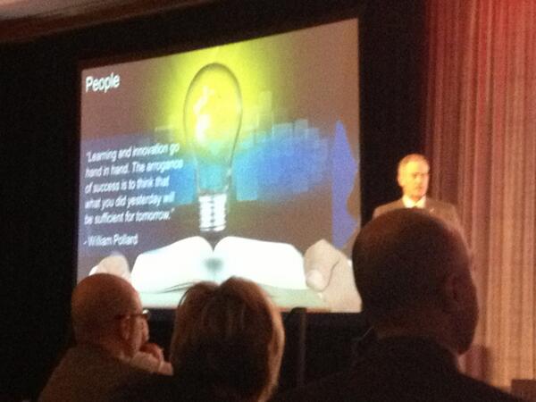 JamieSCrouch's tweet photo. @COBCJohnS talking about innovative ways to engage people when implementing systems. #sabreasconf http://t.co/KOWHtJslU2