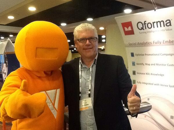 Qforma's tweet photo. Qforma data seamlessly integrates with Veeva System's CRM. Peter with Veevaman at Veeva Summit http://t.co/V3JwdGy5Xd