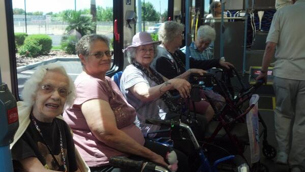 A huge thank you to <a href="/RTCSNV/">RTC Southern Nevada</a> for coming to visit our seniors and show them how riding the city bus can be fun! #RTC