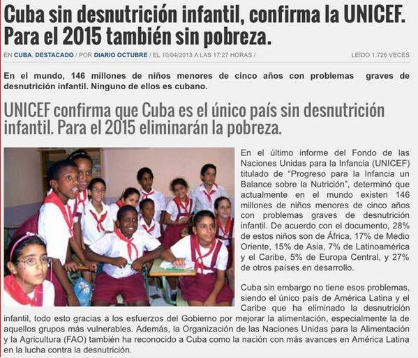 A todos los retractores del Gobierno Cubano, mejor lean y dejen de repetir lo que dicen los noticieros vendidos a USA