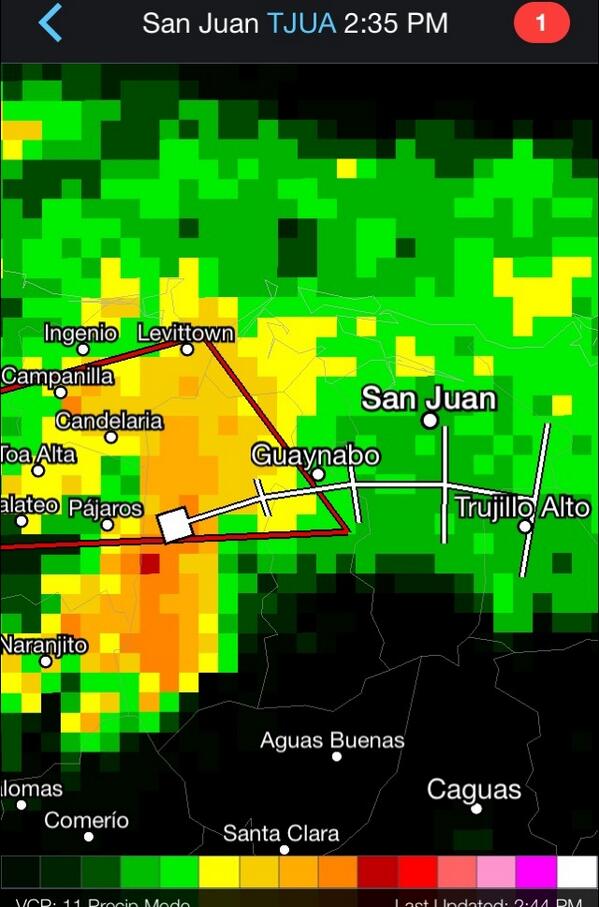 PRO_edit's tweet image. RT @caribnews: AHORA: Ultimas imagenes de radar muestra debilitamiento de tronada capaz de formar un tornado