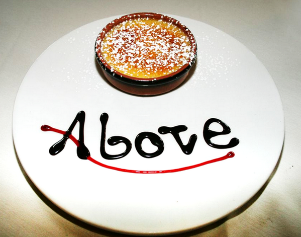 AboveRestaurant's tweet photo. It may be #beach season, but our #CremeBrulee is definitely worth a cheat meal. Guaranteed to sweeten up your day! http://t.co/z9CylXeGZb