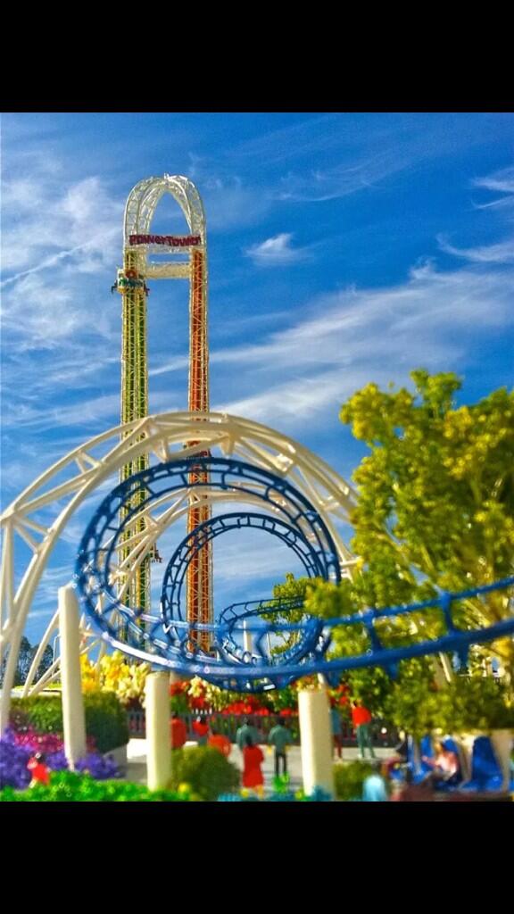 coastermodel's tweet image. Power Tower &amp;amp; Cork Screw (models) Cedar Point Midway