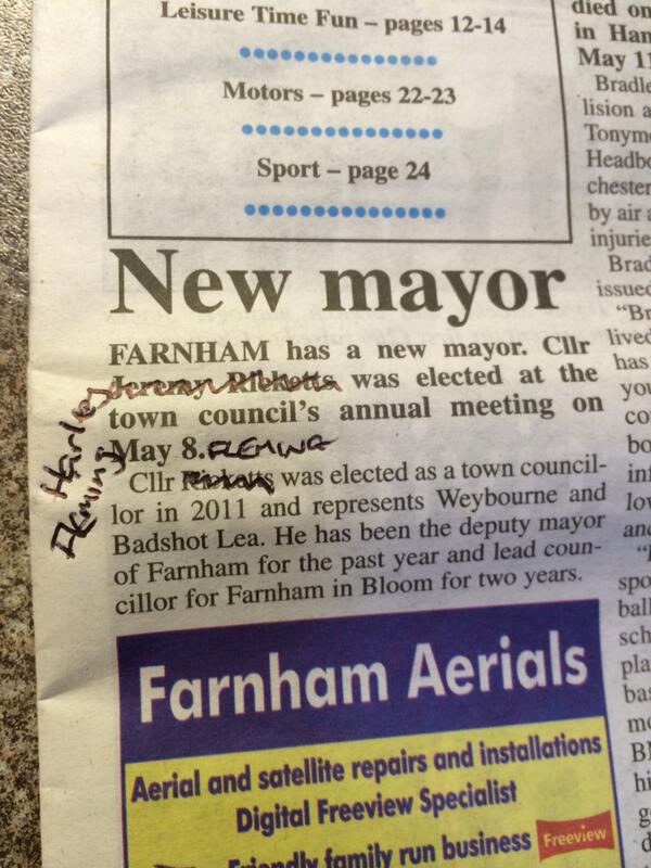 1_Harley's tweet photo. @Mayoroffarnham time to step down. http://t.co/8tLVxAHVyO