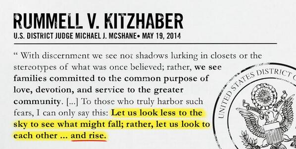 OR4Marriage's tweet photo. RT this AMAZING quote from yesterday's ruling striking down #Oregon's marriage ban! #OR4M #lgbt #LoveWins http://t.co/OCpIOUHPAG