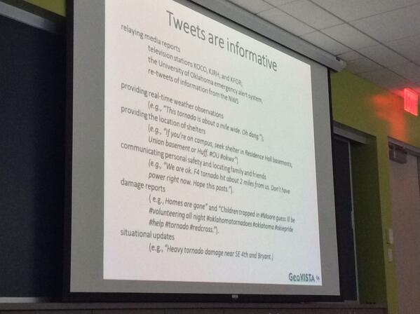 alanGeoVISTA's tweet image. Justine Blanford summary at #iscram2014