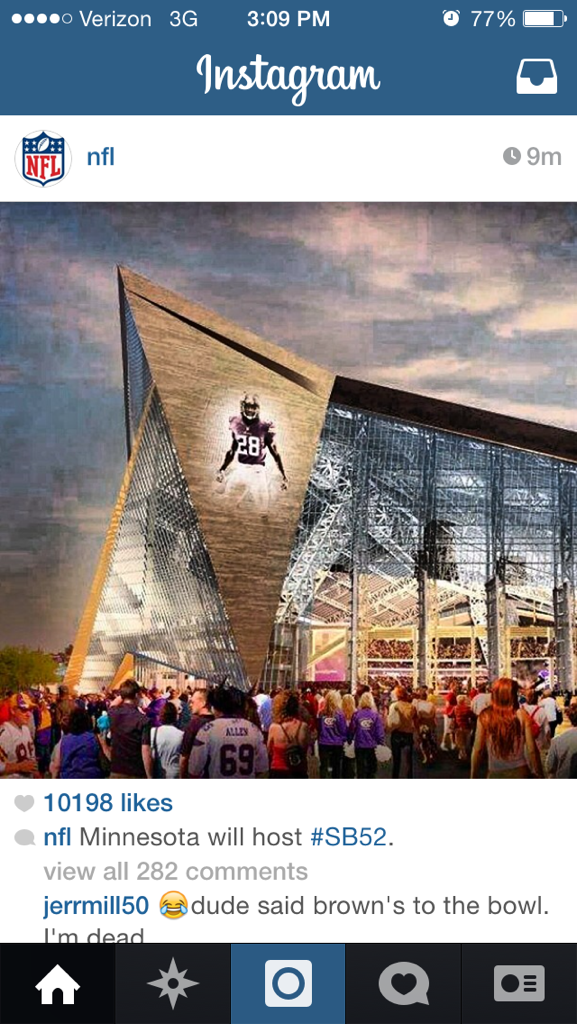 tfunk12's tweet photo. Love it! Well done #Minnesota. Cannot wait for this #SB52 http://t.co/M9tGAUs0fR