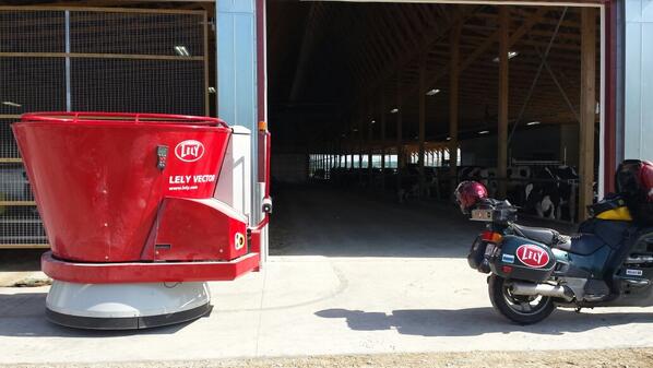 Vector robot just opened this door via bluetooth and is going in to feed the cows.
