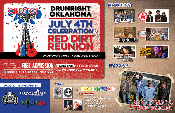 LivewireCountry's tweet photo. Excited about this BIG show w/ @The @departed_music &amp; more! http://t.co/2BvTB3vtv7 #RedDirtReunion #OilPatchFestival http://t.co/irGAAVMalT