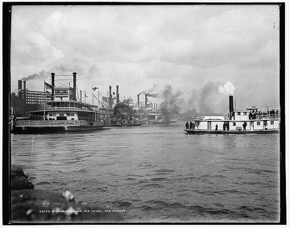 c.1894 Steamboats along the Levee -New Orleans, Louisiana #NewOrleans 
etsy.com/listing/183545…