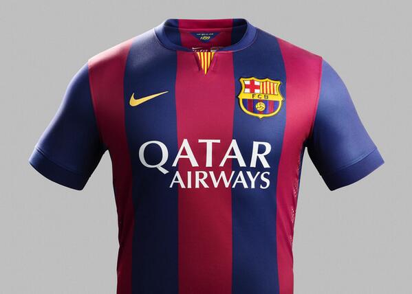 BarcaSource's tweet photo. Het nieuwe shirt http://t.co/8egxXUq03I