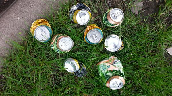 summitbeer's tweet photo. How many #SummitCans does it take to shoot a @STPbeerfest @StoutsPub #MedallionSearch promo vid? This many. Exactly. http://t.co/eF7kipLTH7