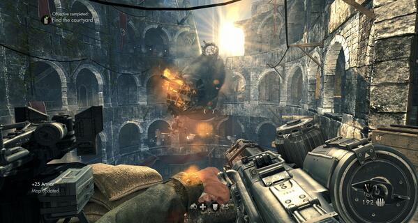 PixelCollider's tweet image. Wolfenstein: The New Order at max settings, 3600x1920. B.J. owes me one. bit.ly/1h60fQl