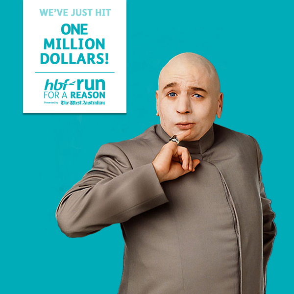 Thanks to you #perth, we just hit $1 MILLION in fundraising! Bring on Sunday! hbfrun.com.au