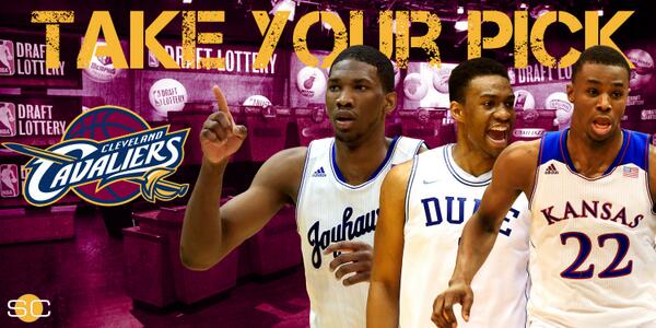 SportsCenter's tweet image. Cavaliers get top pick in 2014 NBA Draft. This is 6th No. 1 overall pick in franchise history (2nd straight year).