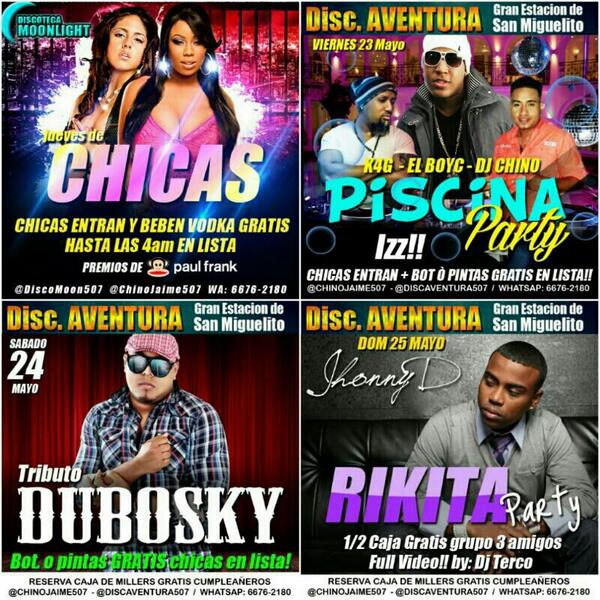 lcfilmspty's tweet photo. Eventos para este fin de semana en @DiscAventura507 @chinojaime507 La Cartalera Mas Hot De Tus Fines De Semana http://t.co/Wt0KHpILPq