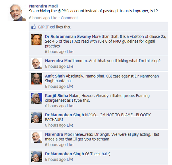 MihirkJha's tweet image. ha ha RT "@TheUnRealTimes: FB snippet: Team Namo mulls CBI probe into #Handlegate http://t.co/PHi6HdhdIh"