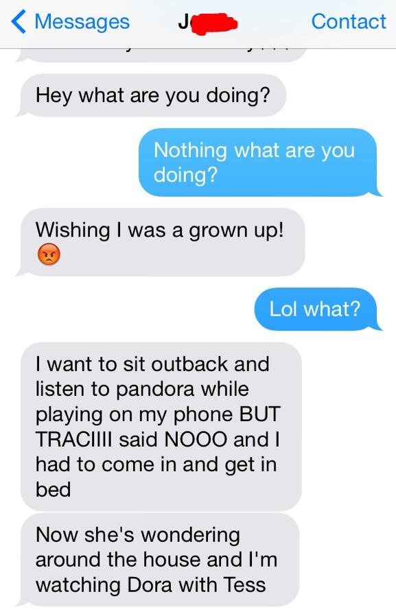 JsCrazyTexts's tweet image. Wanna be a grown up