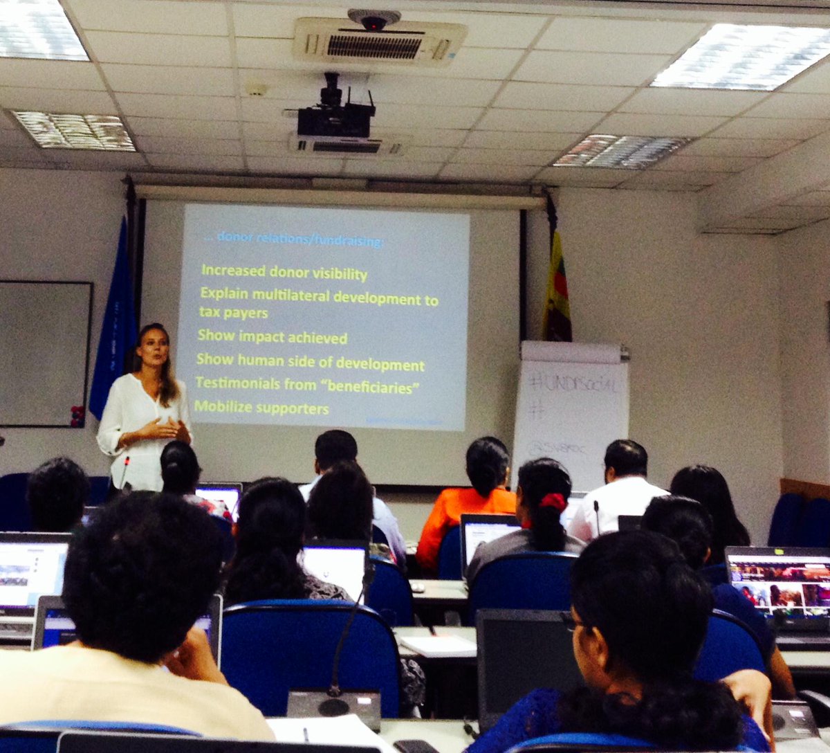 Social Media becomes an important/useful tool for creating publicity &amp; tracking development work. #UNDPYouth #UNDPlkr