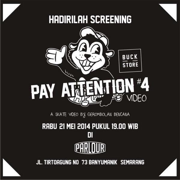 Yg belum tau harus tau haha  hari ini jam 7 di @PARLOURIAN ada screening skate video dari <a href="/buckstoreid/">BUCK</a> , Hadirilah! "