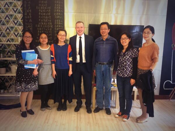 BF_Group's tweet image. Laurence with the Chemistry teachers at Blue Tassel