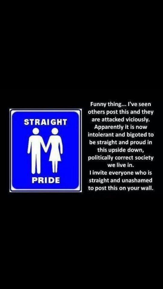 Anyone actually believe 'straight pride' is a thing?