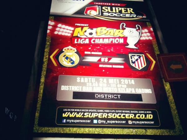 DistrictGading's tweet photo. Nobar champions league @My_KelapaGading @my_supersoccer @klpgadingkita @groupinfogading http://t.co/nXwNXlTkta