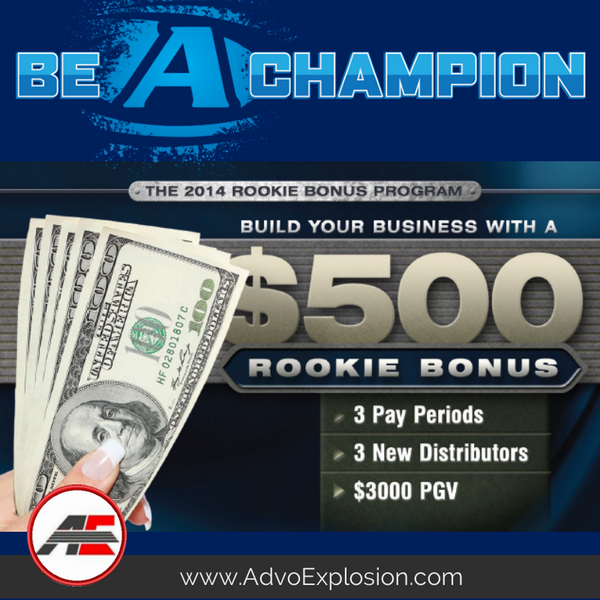 AdvoExplosion's tweet image. Build Your Business with AdvoCare's $500 Rookie Bonus Program  ow.ly/wZn5o