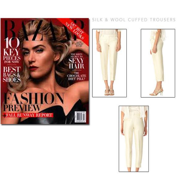MaxStudioUK's tweet photo. Our Leon Max, Silk &amp; Wool Cuffed Trousers featured in this months @harpersbazaarus http://t.co/upPB9A9DYd http://t.co/4SyYoUWbqQ