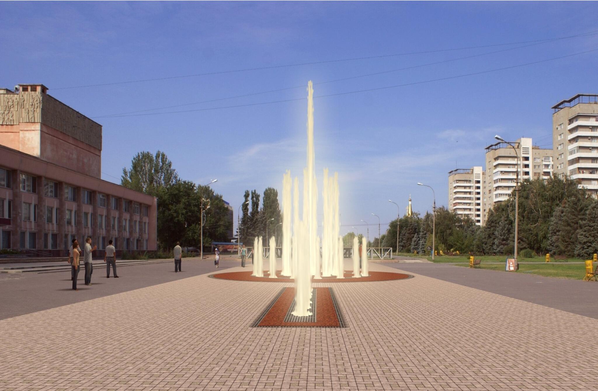 Площадь Ленина Волжский фонтаны