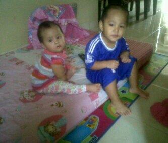 Playing with my nephew...they're cute